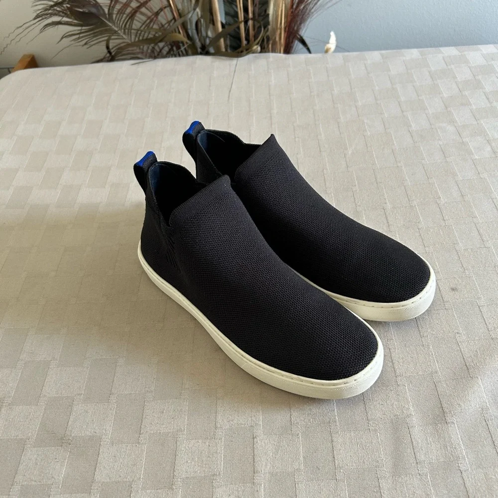 Rothy’s The Chelsea Slip On High Top Sneakers in Black